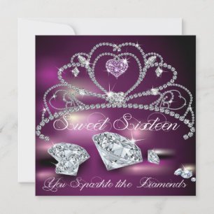 Diamond Tiara Glitzy Sweet Sixteen Invitation