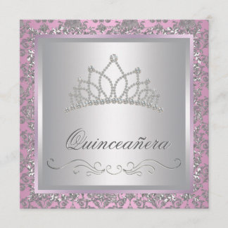 Diamond Tiara Pink Princess Party Invitation