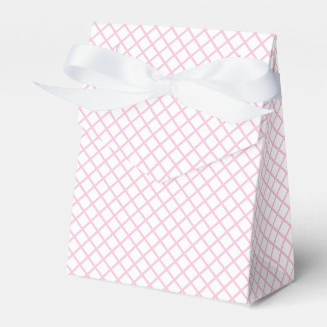 Diamond Trellis Light Pink - White Favour Box (Front Side)