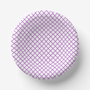 Diamond Trellis Orchid Purple - White Paper Plate