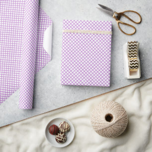 Diamond Trellis Orchid Purple - White Wrapping Paper