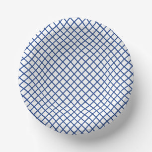 Diamond Trellis True Blue - White Paper Plate