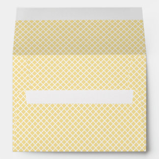 Diamond Trellis White - Canary Yellow Envelope