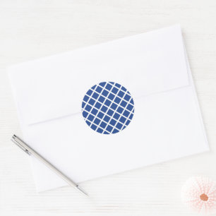 Diamond Trellis White - True Blue Classic Round Sticker