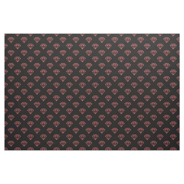 Diamond - Tropical Pink on Black Fabric (Yard)