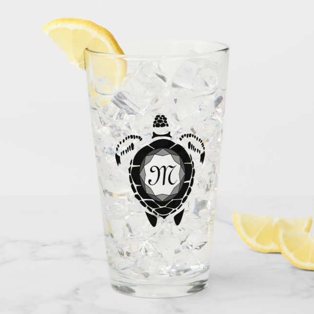 Diamond Turtle Shellback Monogram Glass (Front Ice)