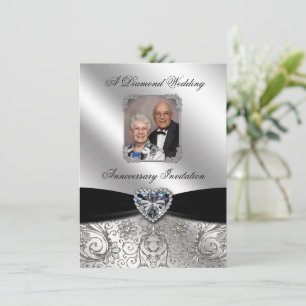 Diamond Wedding Anniversary 4.5x6.25 Photo Invite