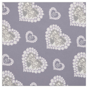 Diamond wedding anniversary custom photo fabric