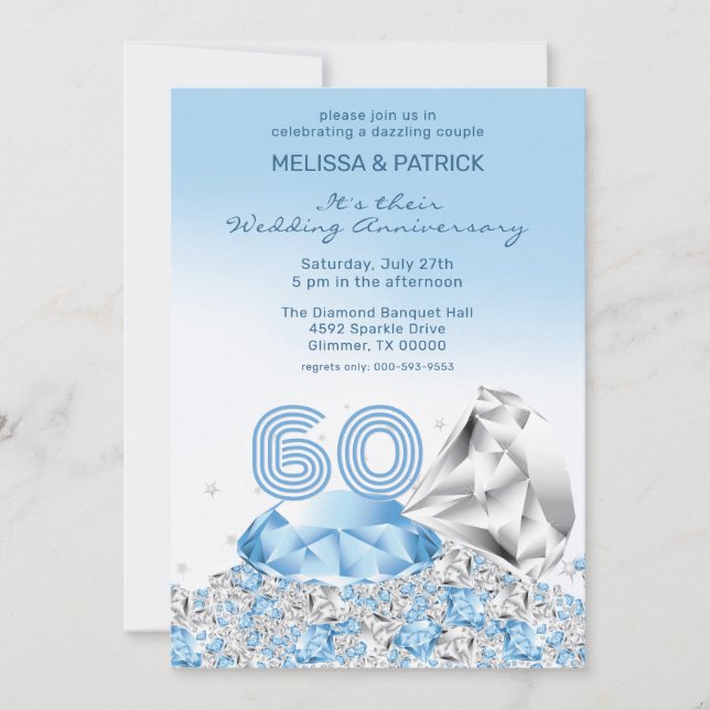 Diamond Wedding Anniversary Invitation (Front)