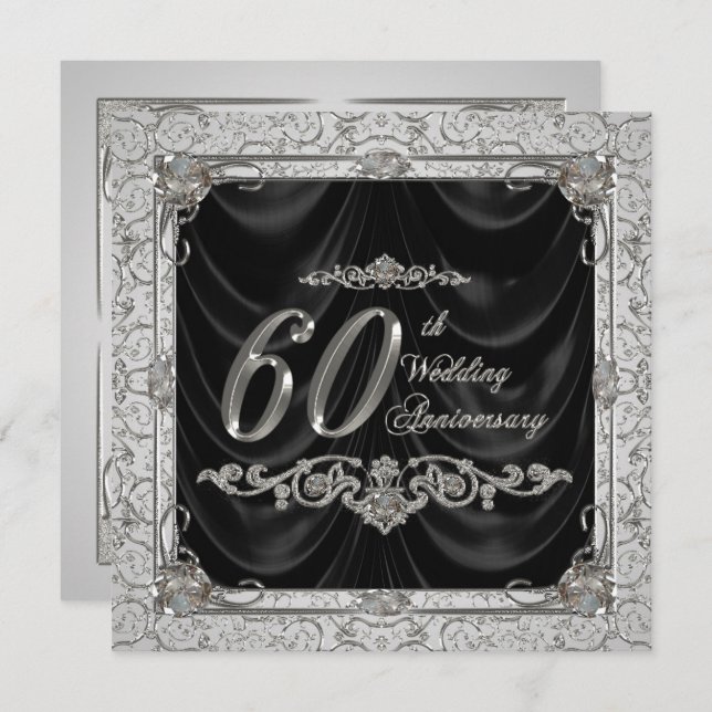 Diamond Wedding Anniversary Invitation (Front/Back)