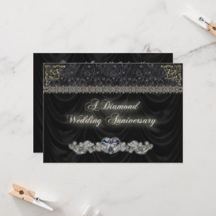 Diamond Wedding Anniversary Invitation Card