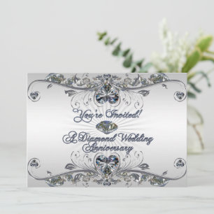 Diamond Wedding Anniversary Invitation Card