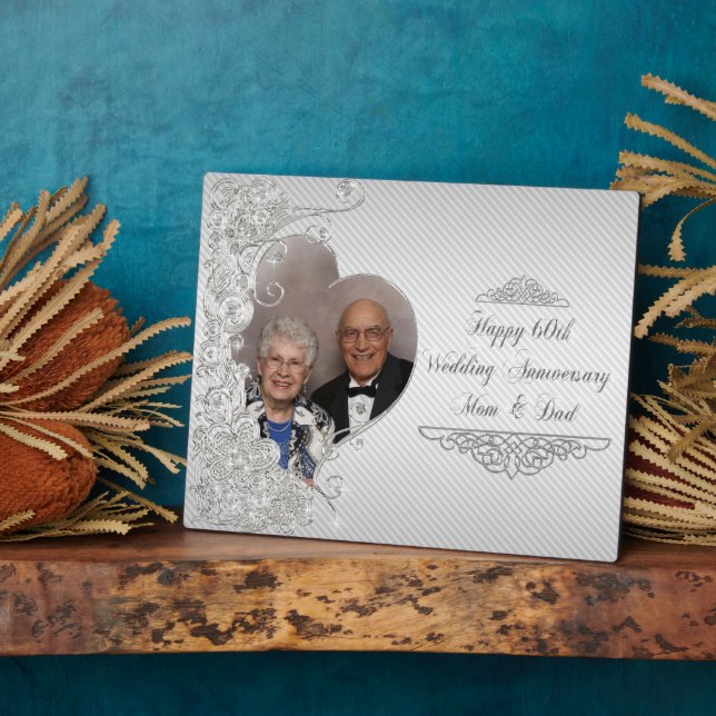 Diamond Wedding Anniversary Photo Plaque (Side)