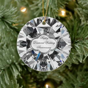 Diamond Wedding Anniversary Round Ornament