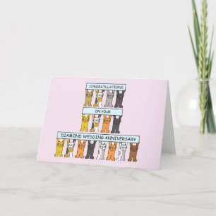 Diamond wedding Congratuations with cats. Card