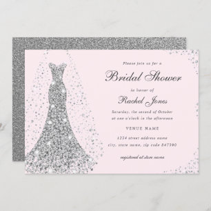 Diamond Wedding Dress Elegant Bridal Shower Invitation