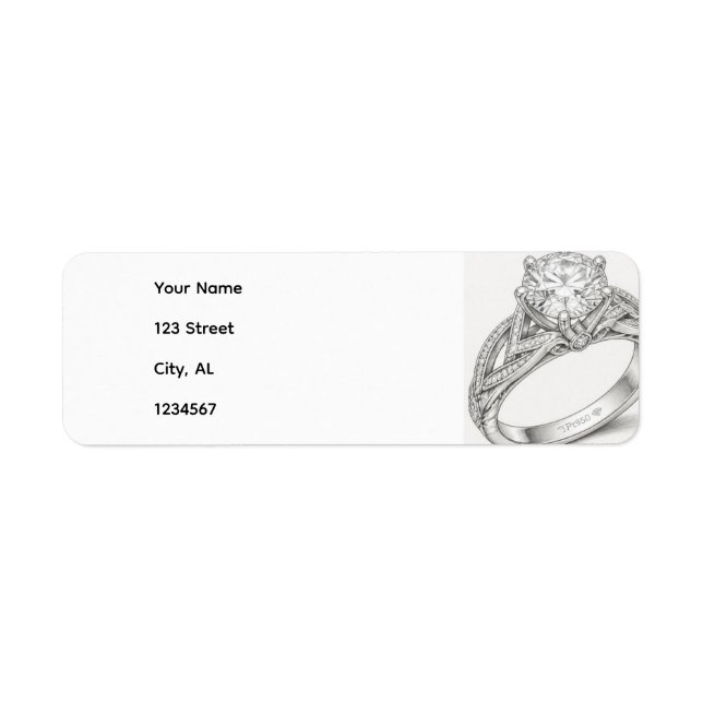Diamond Wedding Ring Return Address Labels (Front)