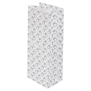 Diamond Wedding Rings Silver Pattern Wine Gift Bag