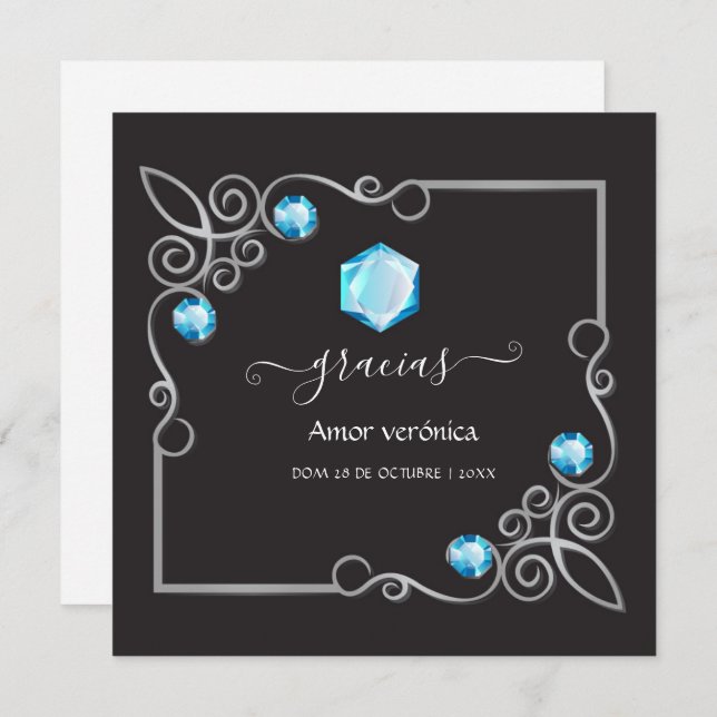 Diamond Wedding Thank You Card (Front/Back)