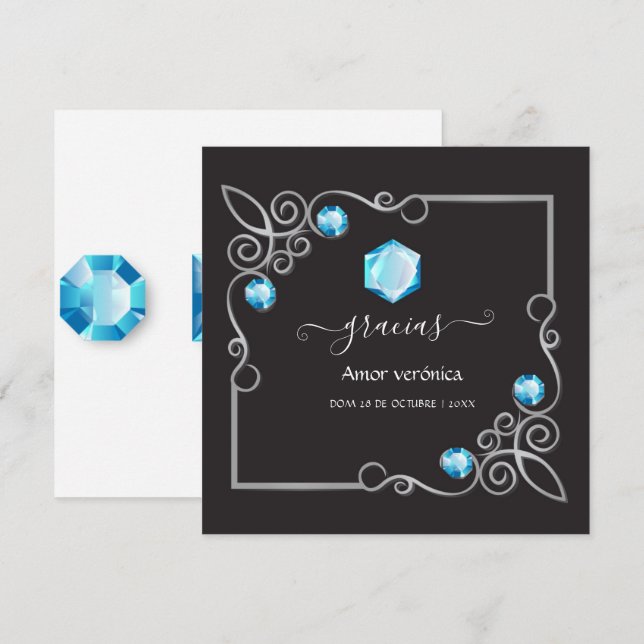 Diamond Wedding Thank You Card (Front/Back)