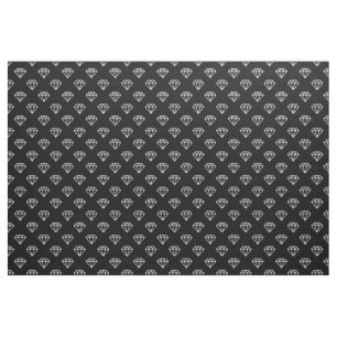 Diamond - White on Black Fabric