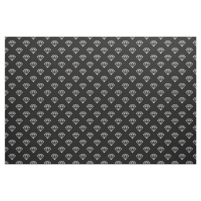 Diamond - White on Black Fabric (Yard)