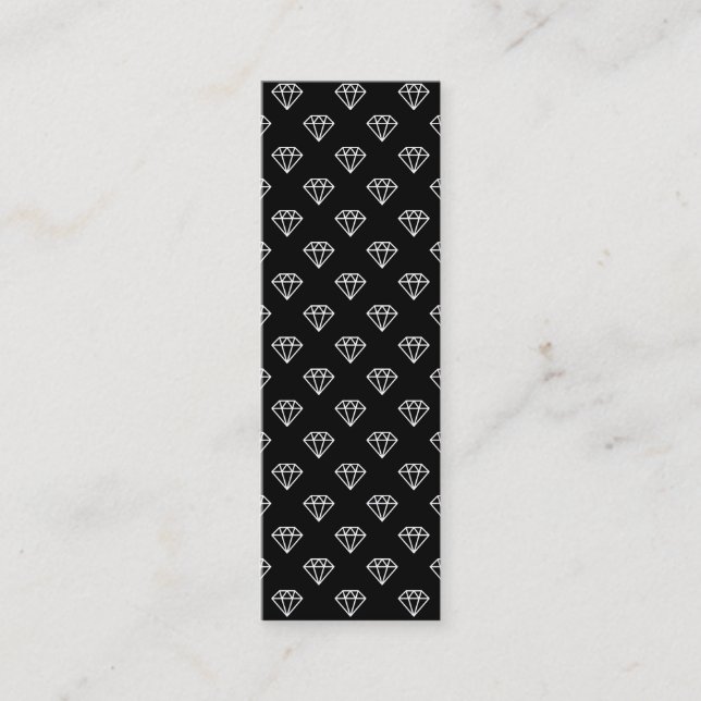 Diamond - White on Black Mini Business Card (Front)