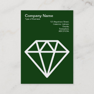 Diamond - White on Dark Forest Green Business Card