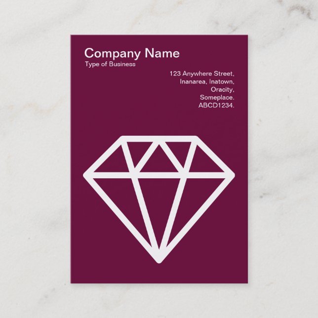 Diamond - White on Deep Crimson Business Card (Front)