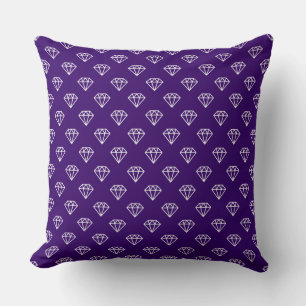 Diamond - White on Deep Purple Cushion