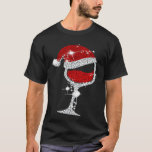 Diamond Wine Glasses Santa Hat Christmas T-Shirt<br><div class="desc">Diamond Wine Glasses Santa Hat Christmas</div>