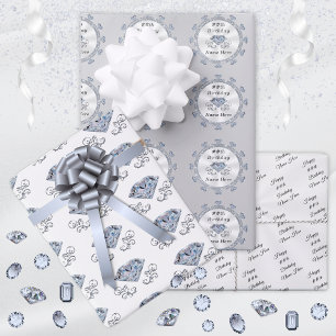 Diamond Wrapping Paper. Any YEAR or OCCASION Wrapping Paper Sheet
