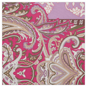 Diamond Zigzag Textile Lavender Paisley Print Fabric