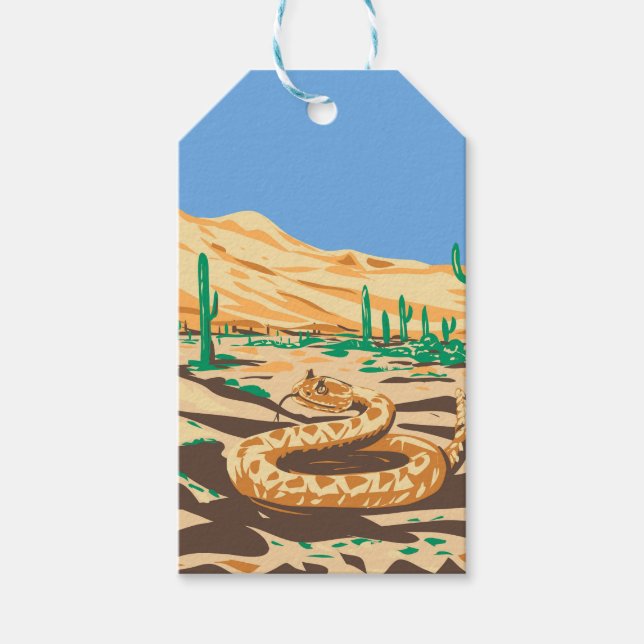 Diamondback Rattlesnake Gift Tags (Front)