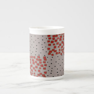 DiamondFlowersSquaresRectangles Bone China Mug