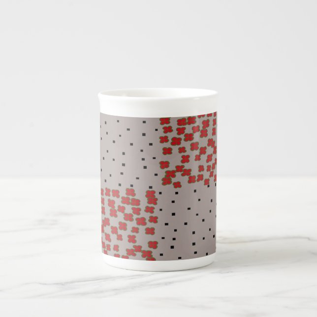 DiamondFlowersSquaresRectangles Bone China Mug (Front)