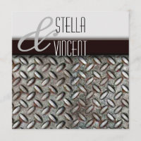 Diamondplate Industrial Wedding Invitation