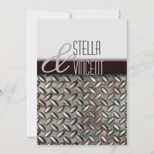 Diamondplate Industrial Wedding Invitation