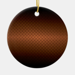 Diamondplate Look Pattern  Black to Copper Fade Ceramic Tree Decoration