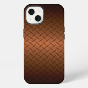 Diamondplate Look Pattern Black to Copper Fade iPhone 13 Case