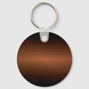 Diamondplate Look Pattern  Black to Copper Fade Key Ring