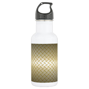 Diamondplate Pattern with Black to Gold Fade 532 Ml Water Bottle