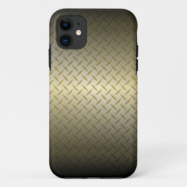 Diamondplate Pattern with Black to Gold Fade Case-Mate iPhone Case (Back)