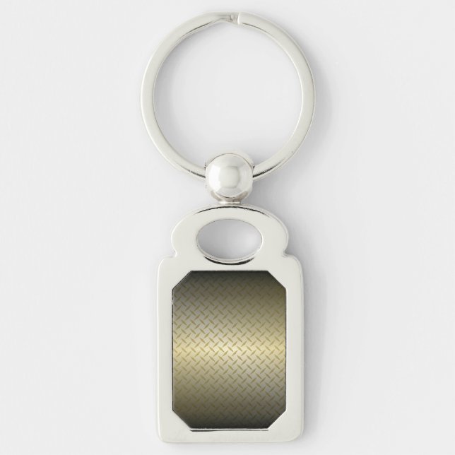 Diamondplate Pattern with Black to Gold Fade Key Ring (Front)