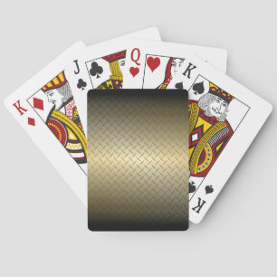 Diamondplate Pattern with Black to Gold Fade Playing Cards