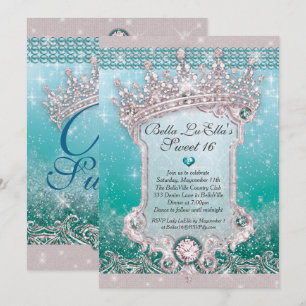 Diamonds and Bling Sweet 16 Quince Invitations