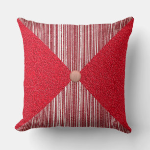 Diamonds and Checks in Red Throw Pillow