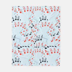 Diamonds And Clubs Ace To Five Flush Pattern, Fleece Blanket