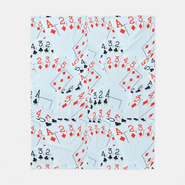 Diamonds And Clubs Ace To Five Flush Pattern, Fleece Blanket (Front)