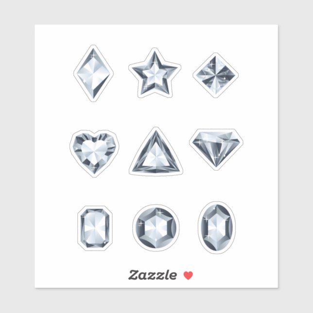 Diamonds and gems stickers (Sheet)